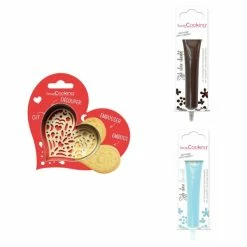 Les meilleures critiques de 🧨 ScrapCooking Emporte Pièce Modelage Kit Pour Biscuit En Relief Coeur + 2 Stylos Au Chocolat Marron Et Bleu Pastel ❤️