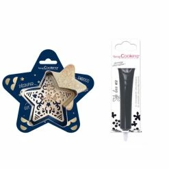 Vente flash 🧨 ScrapCooking Emporte Pièce Modelage Kit Pour Biscuit En Relief Étoile + Stylo Au Chocolat Noir 🎉