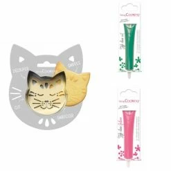 Bon marché 👏 ScrapCooking Emporte Pièce Modelage Kit Pour Biscuit En Relief Chat + 2 Stylos Au Chocolat Vert Et Fuchsia 👍