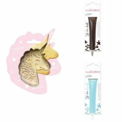Bon marché ⌛ ScrapCooking Emporte Pièce Modelage Kit Pour Biscuit En Relief Licorne + 2 Stylos Au Chocolat Marron Et Bleu Pastel ✨