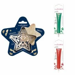 Meilleur prix ❤️ ScrapCooking Emporte Pièce Modelage Kit Pour Biscuit En Relief Étoile + 2 Stylos Au Chocolat Vert Et Rouge 🔥