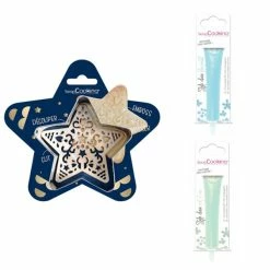 Grosses soldes 👏 ScrapCooking Emporte Pièce Modelage Kit Pour Biscuit En Relief Étoile + 2 Stylos Au Chocolat Bleu Pastel Et Vert D'eau 🔔