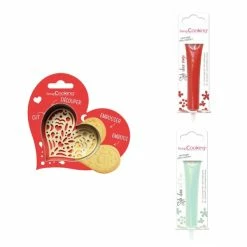 Top 10 👏 ScrapCooking Emporte Pièce Modelage Kit Pour Biscuit En Relief Coeur + 2 Stylos Au Chocolat Rouge Et Vert D'eau ⌛