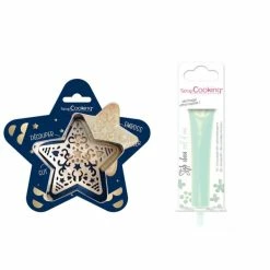 Promo ✨ ScrapCooking Emporte Pièce Modelage Kit Pour Biscuit En Relief Étoile + Stylo Au Chocolat Vert D'eau ⭐