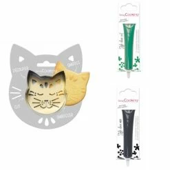 Le moins cher 🛒 ScrapCooking Emporte Pièce Modelage Kit Pour Biscuit En Relief Chat + 2 Stylos Au Chocolat Vert Et Noir ✨