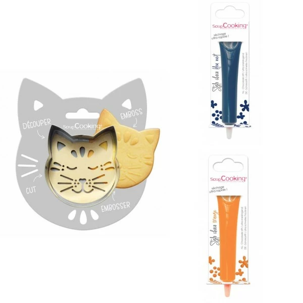 Top 10 👍 ScrapCooking Emporte Pièce Modelage Kit Pour Biscuit En Relief Chat + 2 Stylos Au Chocolat Bleu Nuit Et Orange ❤️ 1 Top 10 👍 ScrapCooking Emporte Pièce Modelage Kit Pour Biscuit En Relief Chat + 2 Stylos Au Chocolat Bleu Nuit Et Orange ❤️