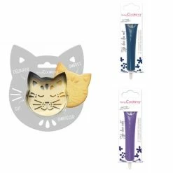 Coupon 🧨 ScrapCooking Emporte Pièce Modelage Kit Pour Biscuit En Relief Chat + 2 Stylos Au Chocolat Bleu Nuit Et Violet 🎉