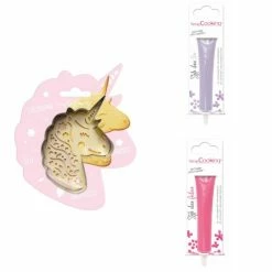 Le moins cher 🔔 ScrapCooking Emporte Pièce Modelage Kit Pour Biscuit En Relief Licorne + 2 Stylos Au Chocolat Lilas Et Fuchsia 🔥