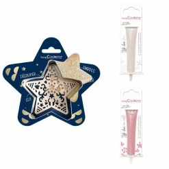 Vente flash 👍 ScrapCooking Emporte Pièce Modelage Kit Pour Biscuit En Relief Étoile + 2 Stylos Au Chocolat Blanc Et Rose Pastel 🥰