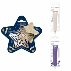 Le moins cher ✔️ ScrapCooking Emporte Pièce Modelage Kit Pour Biscuit En Relief Étoile + 2 Stylos Au Chocolat Blanc Et Violet 🎉