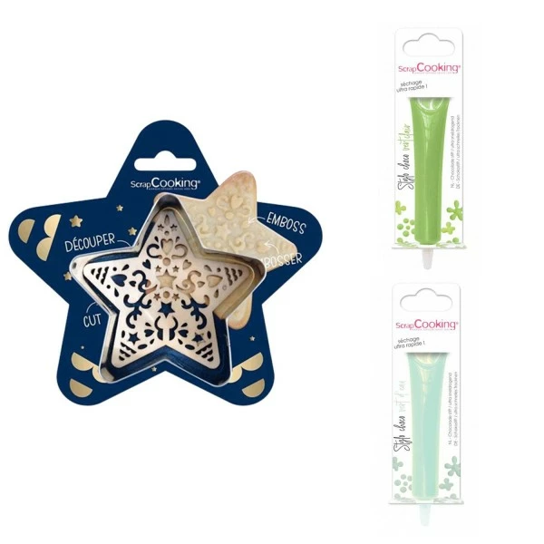 Top 10 🤩 ScrapCooking Emporte Pièce Modelage Kit Pour Biscuit En Relief Étoile + 2 Stylos Au Chocolat Vert Clair Et Vert D'eau ✔️ 1 Top 10 🤩 ScrapCooking Emporte Pièce Modelage Kit Pour Biscuit En Relief Étoile + 2 Stylos Au Chocolat Vert Clair Et Vert D'eau ✔️