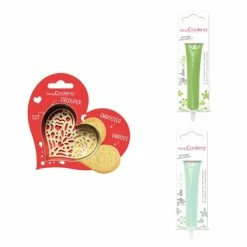 Les meilleures critiques de 👏 ScrapCooking Emporte Pièce Modelage Kit Pour Biscuit En Relief Coeur + 2 Stylos Au Chocolat Vert Clair Et Vert D'eau ✔️