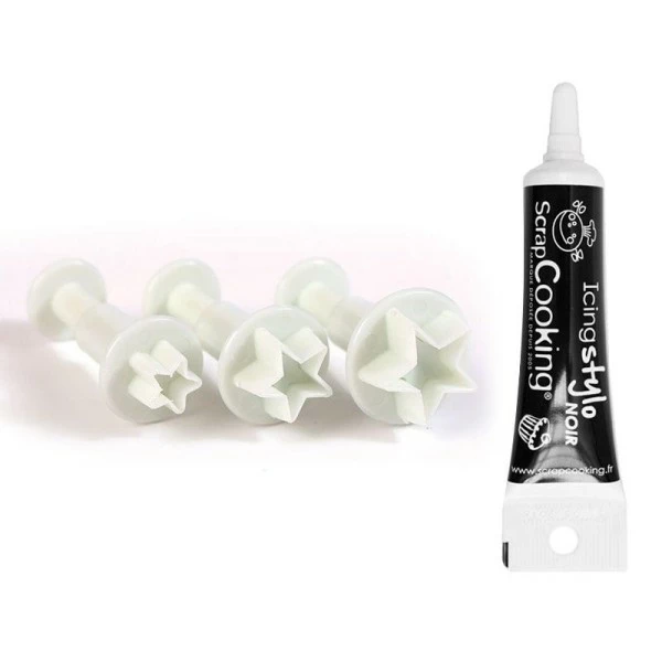 De gros 🔥 Youdoit Emporte Pièce Modelage 3 Emporte-pièces à Poussoir En Plastique Etoile + Stylo De Glaçage Noir 💯 1 De gros 🔥 Youdoit Emporte Pièce Modelage 3 Emporte-pièces à Poussoir En Plastique Etoile + Stylo De Glaçage Noir 💯