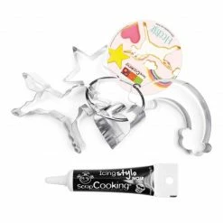 Nouveau 😍 ScrapCooking Emporte Pièce Modelage 4 Découpoirs à Biscuits Licorne + Stylo De Glaçage Noir 🛒