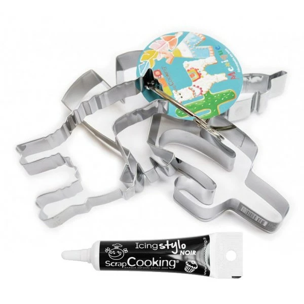 De gros 💯 ScrapCooking Emporte Pièce Modelage 4 Découpoirs à Biscuits Lama + Stylo De Glaçage Noir 🎉 1 De gros 💯 ScrapCooking Emporte Pièce Modelage 4 Découpoirs à Biscuits Lama + Stylo De Glaçage Noir 🎉