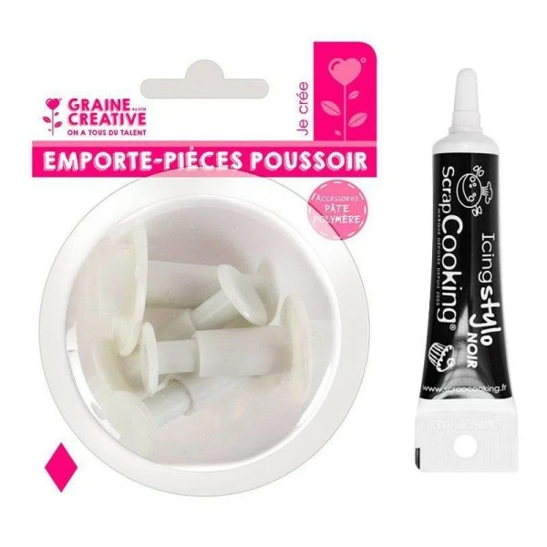 Coupon 🛒 Youdoit Emporte Pièce Modelage 4 Emporte-pièces à Poussoir En Plastique Losange + Stylo De Glaçage Noir ✨ 1 Coupon 🛒 Youdoit Emporte Pièce Modelage 4 Emporte-pièces à Poussoir En Plastique Losange + Stylo De Glaçage Noir ✨