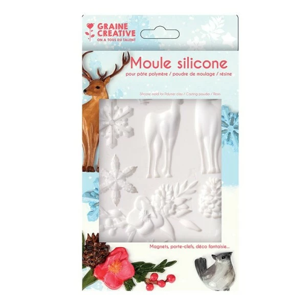 Sortie 🥰 Graine Créative Moule Fimo Moule Silicone Pour Pâte Polymère - Hiver 😀 1 Sortie 🥰 Graine Créative Moule Fimo Moule Silicone Pour Pâte Polymère - Hiver 😀