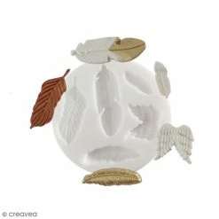 Bon marché 😉 Moule Porcelaine Froide Mini Moule Silicone Souple DTM - Plumes - 5 Formes ✔️