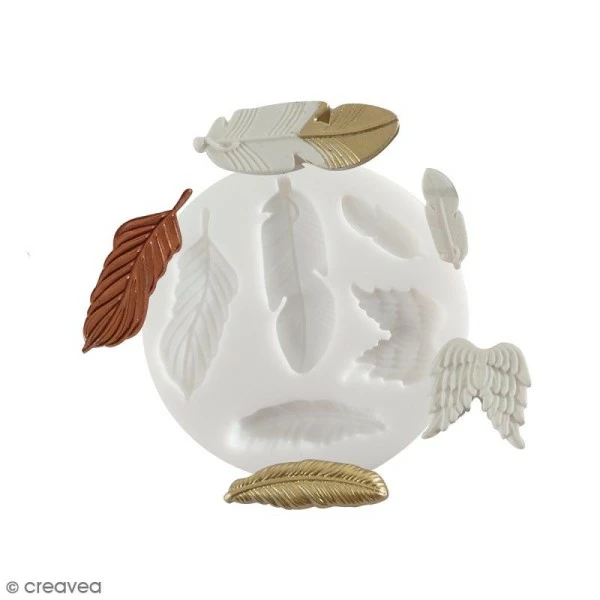 Bon marché 😉 Moule Porcelaine Froide Mini Moule Silicone Souple DTM - Plumes - 5 Formes ✔️ 1 Bon marché 😉 Moule Porcelaine Froide Mini Moule Silicone Souple DTM - Plumes - 5 Formes ✔️