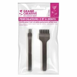 Acheter 😉 Graine Créative Moule Fimo Deux Perforateurs Deux Et Six Dents Pour Cuir Et Pâte Polymère ✨