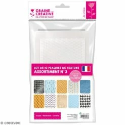 Meilleur prix 😍 Graine Créative Plaque De Texture Lot De 10 Plaques De Texture - Assortiment N°3 - 20,5 X 13,5 Cm 💯