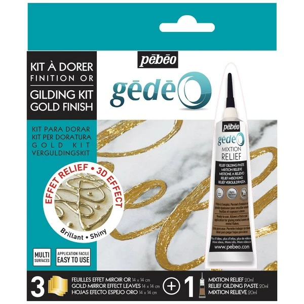 Meilleure affaire ❤️ Pébéo Feuille à Dorer Kit à Dorer + Mixtion 3D - Finition Doré 🎉 1 Meilleure affaire ❤️ Pébéo Feuille à Dorer Kit à Dorer + Mixtion 3D - Finition Doré 🎉