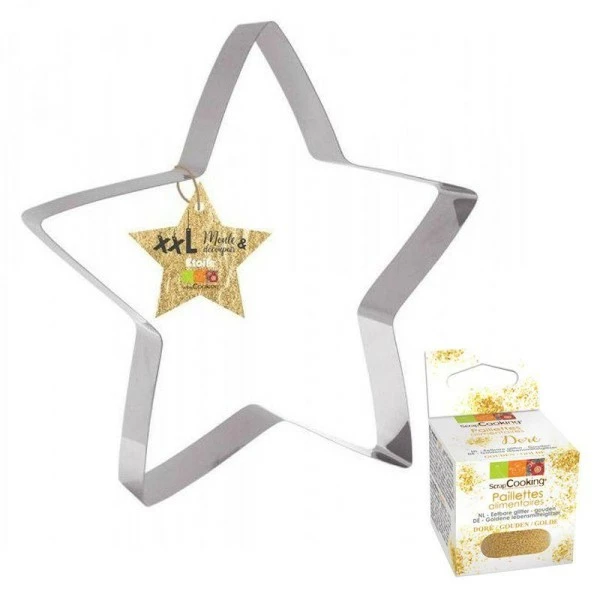 Grosses soldes 👍 ScrapCooking Emporte Pièce Modelage Découpoir à Pâtisserie Inox XXL Etoile + Paillettes Dorées 🎉 1 Grosses soldes 👍 ScrapCooking Emporte Pièce Modelage Découpoir à Pâtisserie Inox XXL Etoile + Paillettes Dorées 🎉