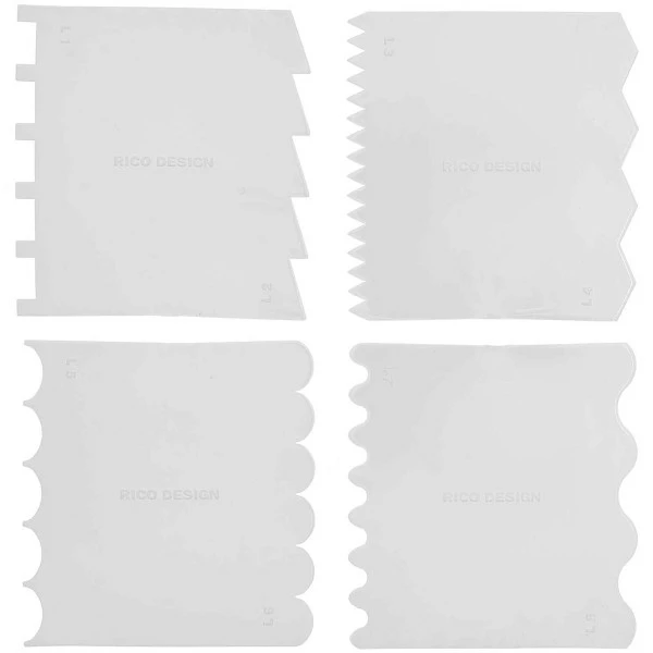 Meilleure vente 🔔 Rico Design Outil Modelage Spatules à Effets - Motifs Grossiers - 4 Pcs ✨ 2 Meilleure vente 🔔 Rico Design Outil Modelage Spatules à Effets - Motifs Grossiers - 4 Pcs ✨ – Image 2