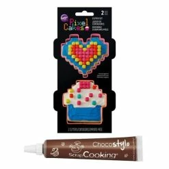 Promo 🎉 AUCUNE Emporte Pièce Modelage Stylo Chocolat + Emporte-pièces à Biscuits Wilton Pixels ⭐