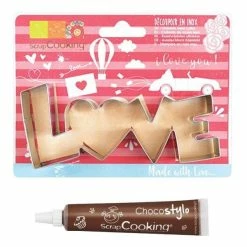 Coupon ✨ ScrapCooking Emporte Pièce Modelage Découpoir à Biscuits En Inox Love + Stylo Chocolat ❤️
