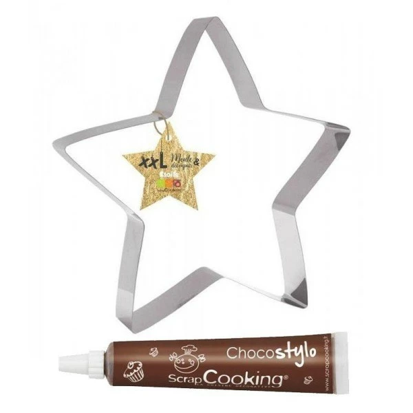 Meilleur prix 🛒 ScrapCooking Emporte Pièce Modelage Découpoir à Pâtisserie Inox XXL Etoile + 1 Stylo Chocolat 😍 1 Meilleur prix 🛒 ScrapCooking Emporte Pièce Modelage Découpoir à Pâtisserie Inox XXL Etoile + 1 Stylo Chocolat 😍