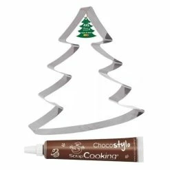 Acheter 💯 ScrapCooking Emporte Pièce Modelage Découpoir à Pâtisserie Inox XXL Sapin + 1 Stylo Chocolat 🥰
