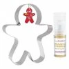 Le moins cher 🎁 ScrapCooking Emporte Pièce Modelage Découpoir à Pâtisserie Inox XXL Bonhomme En Pain D'épice + 1 Poudre Alimentaire Irisée Dorée ✔️