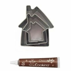 De gros 🥰 AUCUNE Emporte Pièce Modelage Stylo Chocolat + 3 Mini Emporte-pièces Inox Maisons 👏