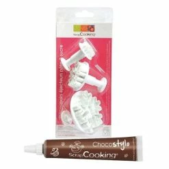 Budget 🔥 ScrapCooking Emporte Pièce Modelage 3 Découpoirs Et éjecteurs à Pâte à Sucre Flocons + 1 Stylo Chocolat 👍