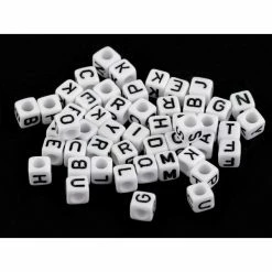 Tout neuf 🌟 Czech Beads Exclusive Moule Fimo 1bag Ix Noir-blanc Perles De Plastique Cube 6mm Avec Des Lettres, D'Autres 🧨