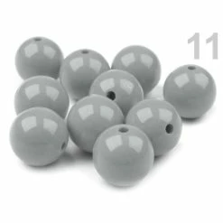Meilleure affaire ❤️ Czech Beads Exclusive Moule Fimo 5pc Gris Très Léger En Plastique Perles Rondes De Couleur Ø20mm, Opaque ⌛