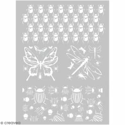 Tout neuf 👍 Graine Créative Gabarit Pâte Polymère Pochoir Pour Impression De Motifs Sur Pâte Polymère - Insectes - 11,4 X 15,3 Cm 🛒