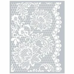 Nouveau 💯 Graine Créative Gabarit Pâte Polymère Pochoir Pâte Polymère Dentelle Florale 11,4 X 15,3 Cm 🛒