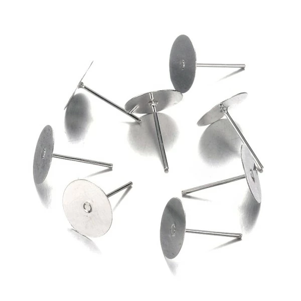 Coupon 🔔 Présentoirs Pour Bijoux Support Bijoux Fimo Clous D'oreilles Support Cabochon 12 X 10 Mm (10 Pièces) Argenté 🌟 2 Coupon 🔔 Présentoirs Pour Bijoux Support Bijoux Fimo Clous D'oreilles Support Cabochon 12 X 10 Mm (10 Pièces) Argenté 🌟 – Image 2