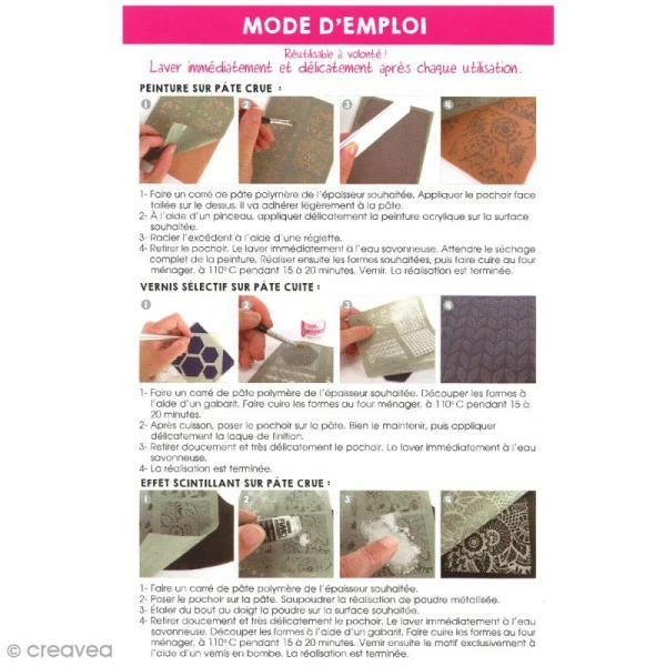 De gros ✔️ Graine Créative Gabarit Pâte Polymère Pochoir Pour Impression De Motifs Sur Pâte Polymère - Hindou - 11,4 X 15,3 Cm 🔥 2 De gros ✔️ Graine Créative Gabarit Pâte Polymère Pochoir Pour Impression De Motifs Sur Pâte Polymère - Hindou - 11,4 X 15,3 Cm 🔥 – Image 2
