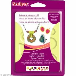 Le moins cher ✨ Sculpey Moule Fimo Moule En Silicone Cabochon - 12 Formes 🔔