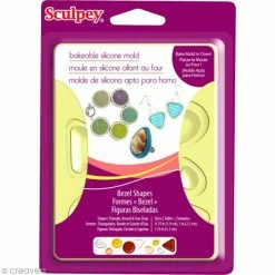 Meilleure affaire 🧨 Sculpey Moule Fimo Moule En Silicone Bezel - 9 Formes 👍