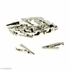 Grosses soldes 😀 Lilou Blue Pinces Crocodiles Pince Crocodile 32 Mm - Argenté - 20 Pcs 🔔