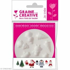 Sortie 🤩 Graine Créative Moule Fimo Mini Moule Silicone Souple DTM - Noël - 8 Formes ❤️