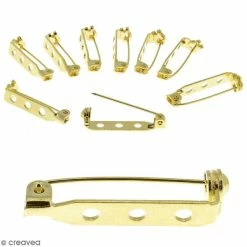 Sortie ❤️ Lilou Blue Support Broche - 3 Trous - Doré - 25 Mm - 10 Pcs 🎁