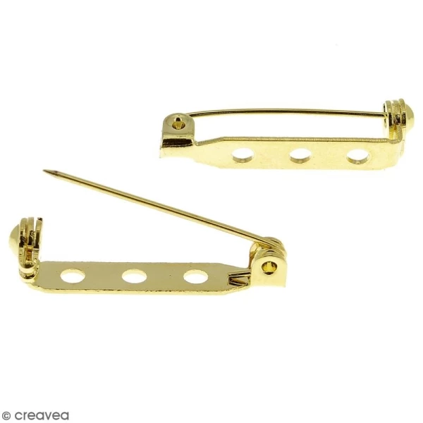 Sortie ❤️ Lilou Blue Support Broche - 3 Trous - Doré - 25 Mm - 10 Pcs 🎁 3 Sortie ❤️ Lilou Blue Support Broche - 3 Trous - Doré - 25 Mm - 10 Pcs 🎁 – Image 3