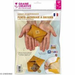 Remise 🧨 Graine Créative Gabarit Pâte Polymère Gabarit Pour Fimo Effet Cuir - Porte-monnaie à Broder - 2 Pcs 😍