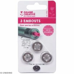 Budget 🎉 Graine Créative Seringue à Modeler Embouts Pour Extrudeur Pâte Polymère - Perles Creuses - 3 Pcs 🧨
