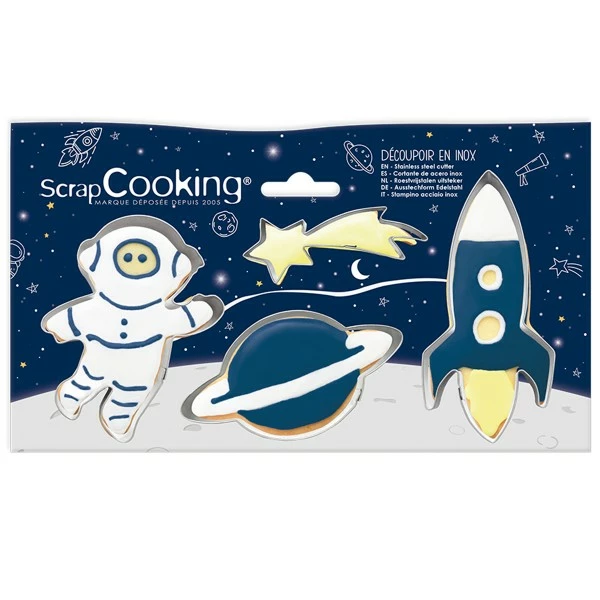 Meilleure affaire ✔️ ScrapCooking Emporte Pièce Patisserie Emporte-pièces En Inox - Espace - 4 Pcs ⭐ 1 Meilleure affaire ✔️ ScrapCooking Emporte Pièce Patisserie Emporte-pièces En Inox - Espace - 4 Pcs ⭐